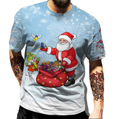 Christmas Men's 3D T-Shirt Digital Print Short Sleeve