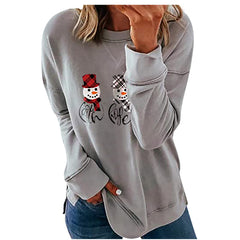 Christmas Digital Print Loose Women's T-shirt