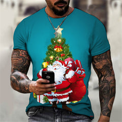 Christmas Men's 3D T-Shirt Digital Print Short Sleeve