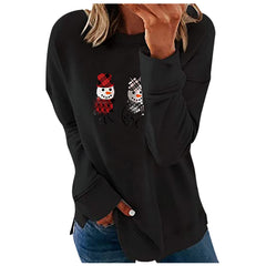 Christmas Digital Print Loose Women's T-shirt