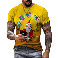 Christmas Men's 3D T-Shirt Digital Print Short Sleeve