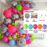 119pcs Back to 80s 90s Theme Balloon Garland Arch Kit 4D Radio Balloons Retro Party Decorations Hip Hop Rock Photo Props Supplie