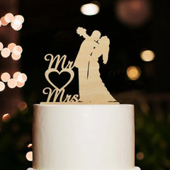 Ins Mr&Mrs Happy Wedding Cake Topper Black Acrylic Bride Groom Valentine's Day Party Cake Topper Wedding Gift Dessert Decoration