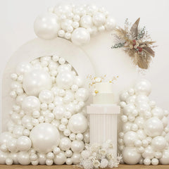58/116pcs Pearl White,Balloon Arch Kit,Wedding,Birthday Party,Anniversary,Bridal Gift Party,Christmas,Retirement,Proposal