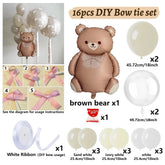 Cartoon Bear Transparent Bobo Balloon Set DIY Bow