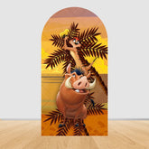 Lion King Arch Background Cover Child Birthday Party Jungle Forest Double-Sided Arch Cover Backdrop Baby Shower Decor Photo Prop