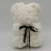 Home Romantic Valentine's Day Eternal Rose Bear, Christmas Wedding Floral Decoration Gift, Creative Rose Bear Hug Bear for Home