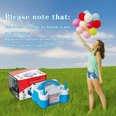 220V Electric Balloon Air Pump Inflator Dual-Nozzle Latex Globos Machine Blower for Birthday Party Arch Column Stand Inflatable