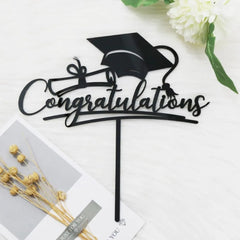 2024 Congratulations Cake Toppers Multi-Styles Bachelor Cap Graduate Birthday Cake Decoration Acrylic Congrats Cake Topper