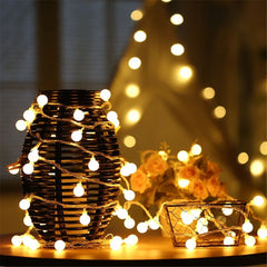 5M 10M 20M 30M 50M Cherry Balls LED Fairy String Lights 220V 110V Operated Wedding Christmas Outdoor Room Garland Decoration