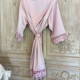 Sega Personalised Bride Kimono Wedding Bridesmaid Custom Lace Robes Bride to Be Dressing Gown Satin Silk Personalized Name Gifts
