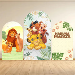 Lion King Arch Background Cover Child Birthday Party Jungle Forest Double-Sided Arch Cover Backdrop Baby Shower Decor Photo Prop
