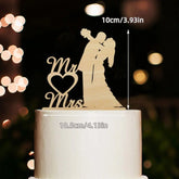 Ins Mr&Mrs Happy Wedding Cake Topper Black Acrylic Bride Groom Valentine's Day Party Cake Topper Wedding Gift Dessert Decoration