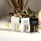 Acrylic Table Numbers with Table Number Stand Holder, Gold Table Numbers, 3D Acrylic Numbers, Wedding Table Numbers