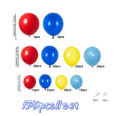 135Pcs Carnival Circus Balloon Garland Arch Kit | Red, Blue, and Yellow Mixed Balloons, Rainbow Multicolor Balloons | Suitable for Boys' Birthdays, Graduation Ceremonies, Bachelor Parties, and Carnival-Themed Party Decora