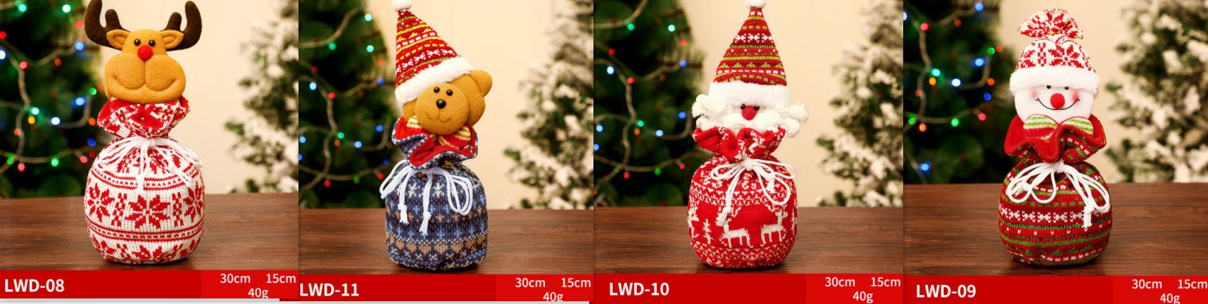 Christmas Character Brushed Gift Bag