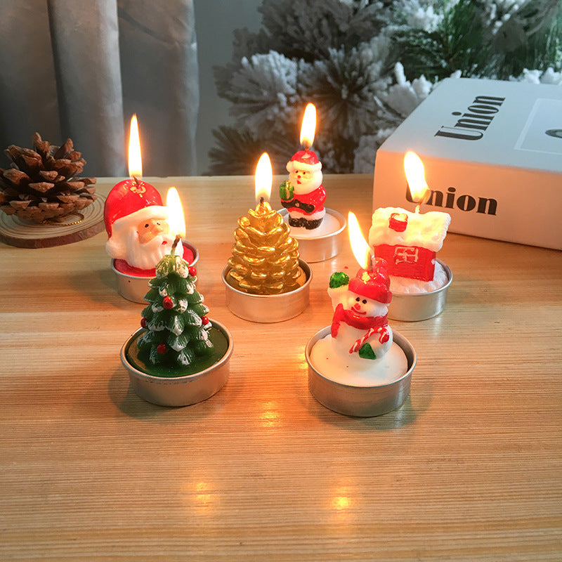 Laser-Cut Christmas Painted Candle Set of 3