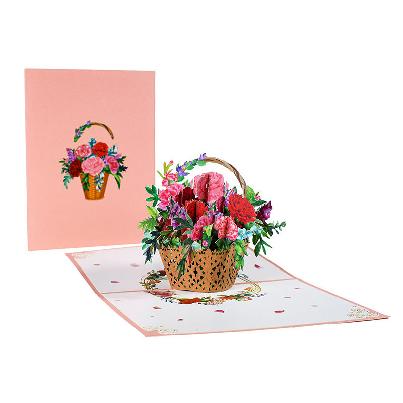 3D Pop-Up Flower Bouquet Greeting Card