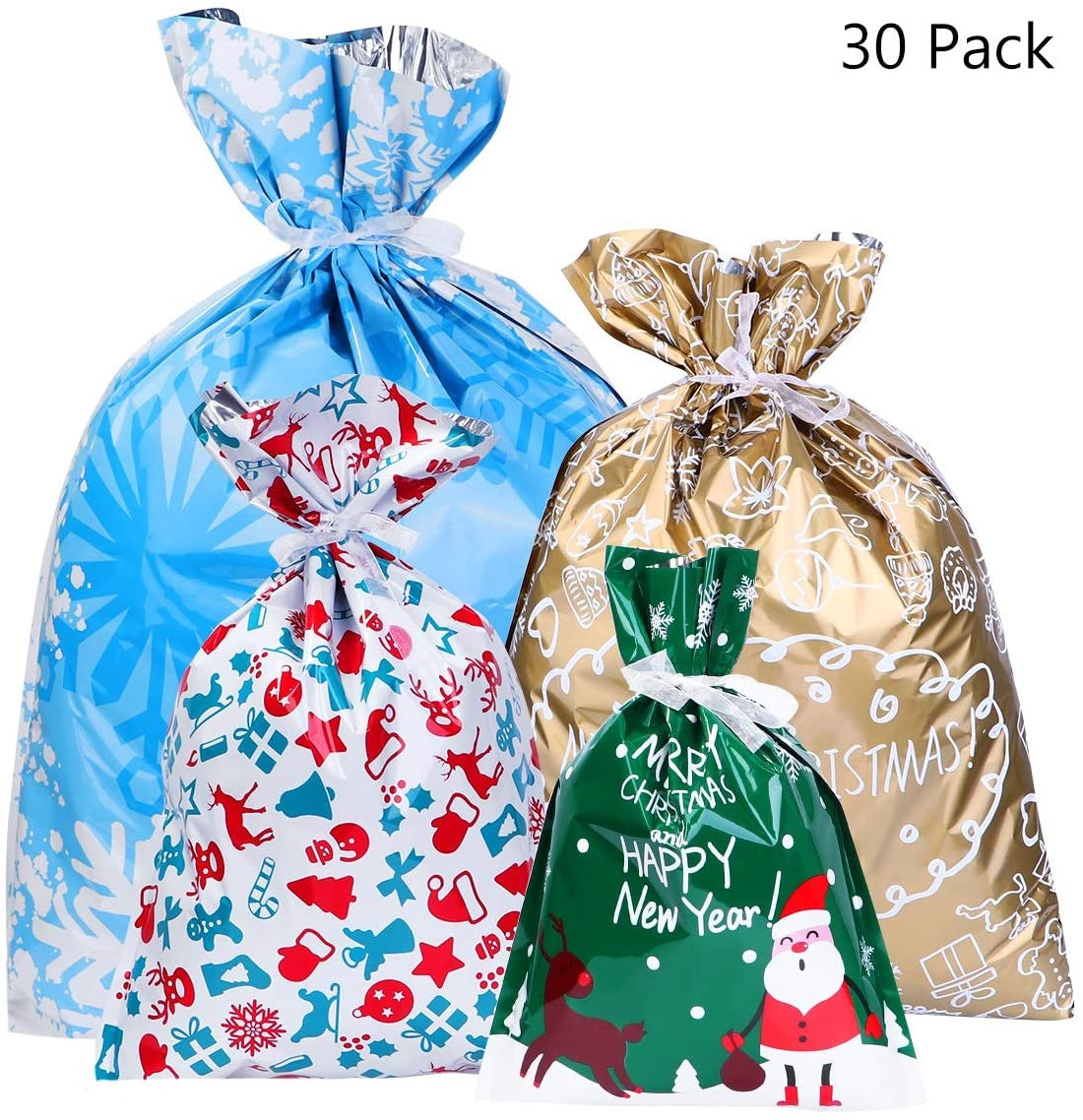 Christmas Foil Gift Bags Set of 30