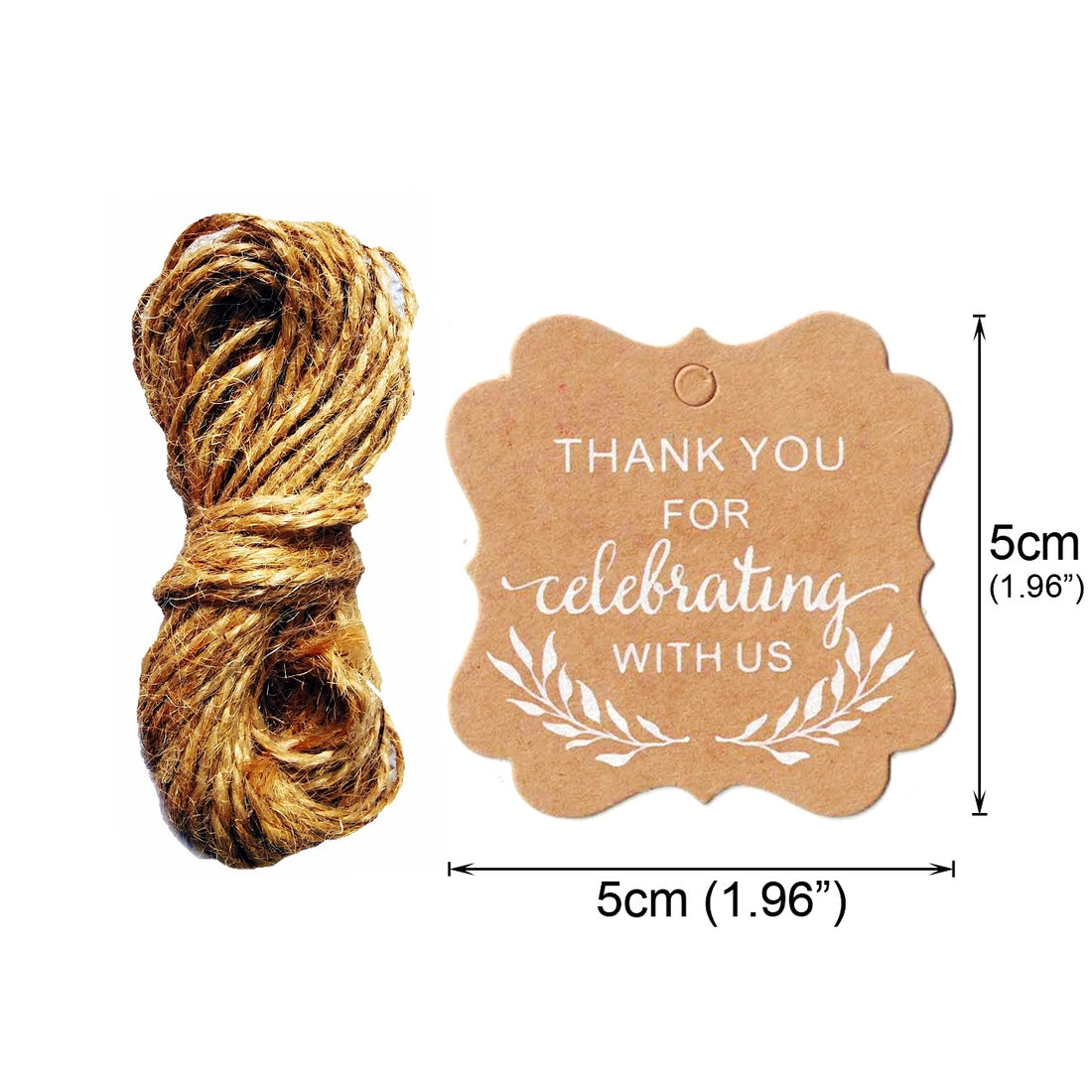 Kraft Paper Christmas Gift Tags Set of 50