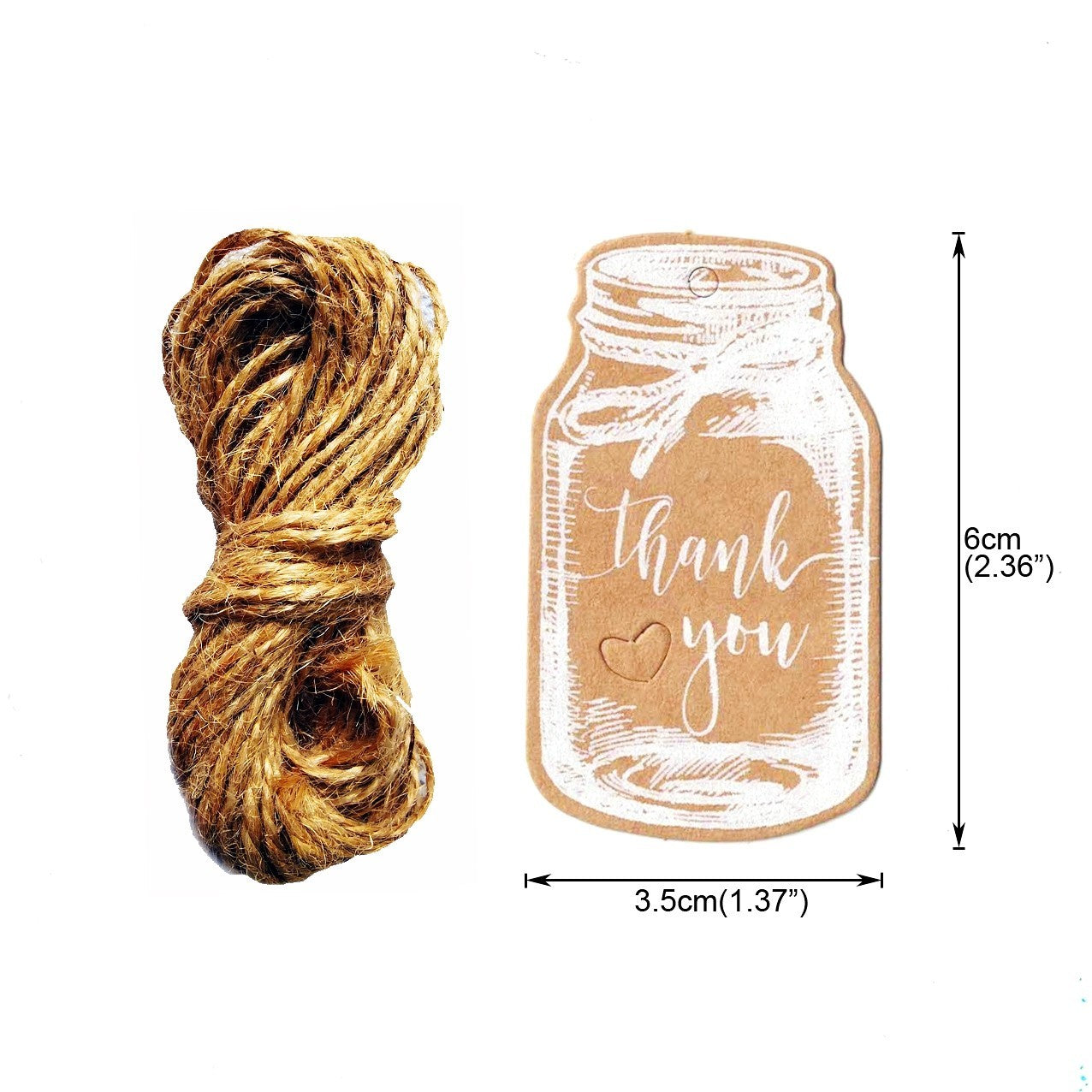 Kraft Paper Christmas Gift Tags Set of 50