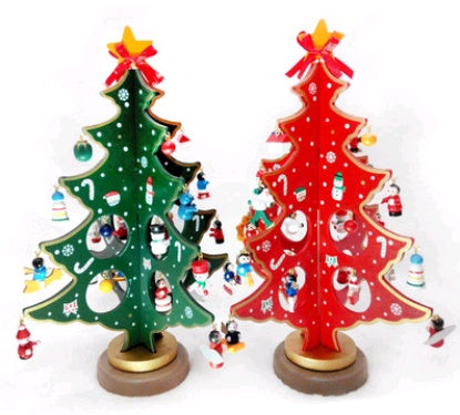 Hand-Painted Wooden Christmas Tree Decoration