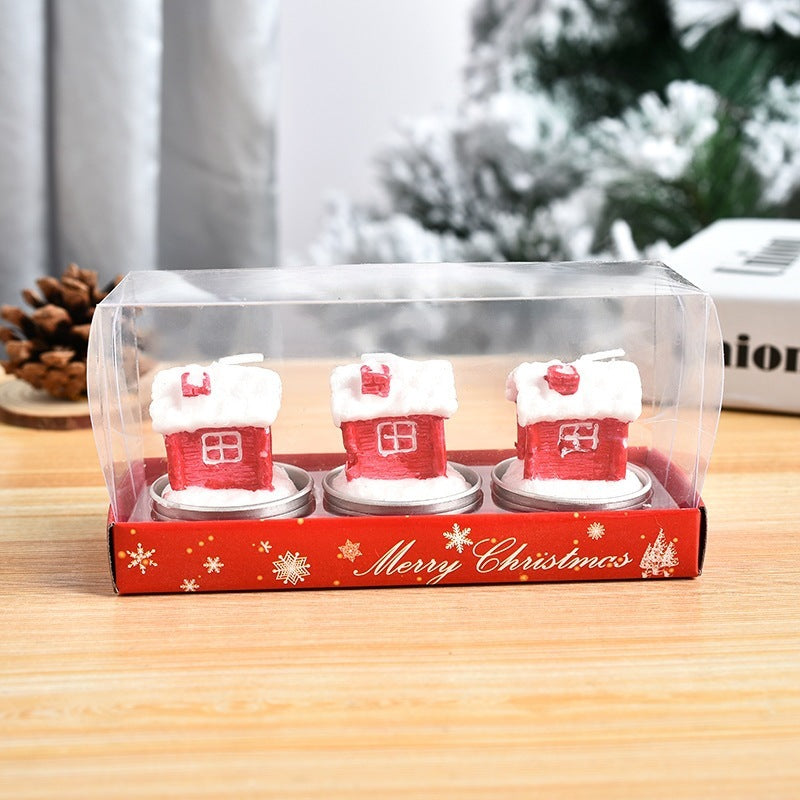 Laser-Cut Christmas Painted Candle Set of 3