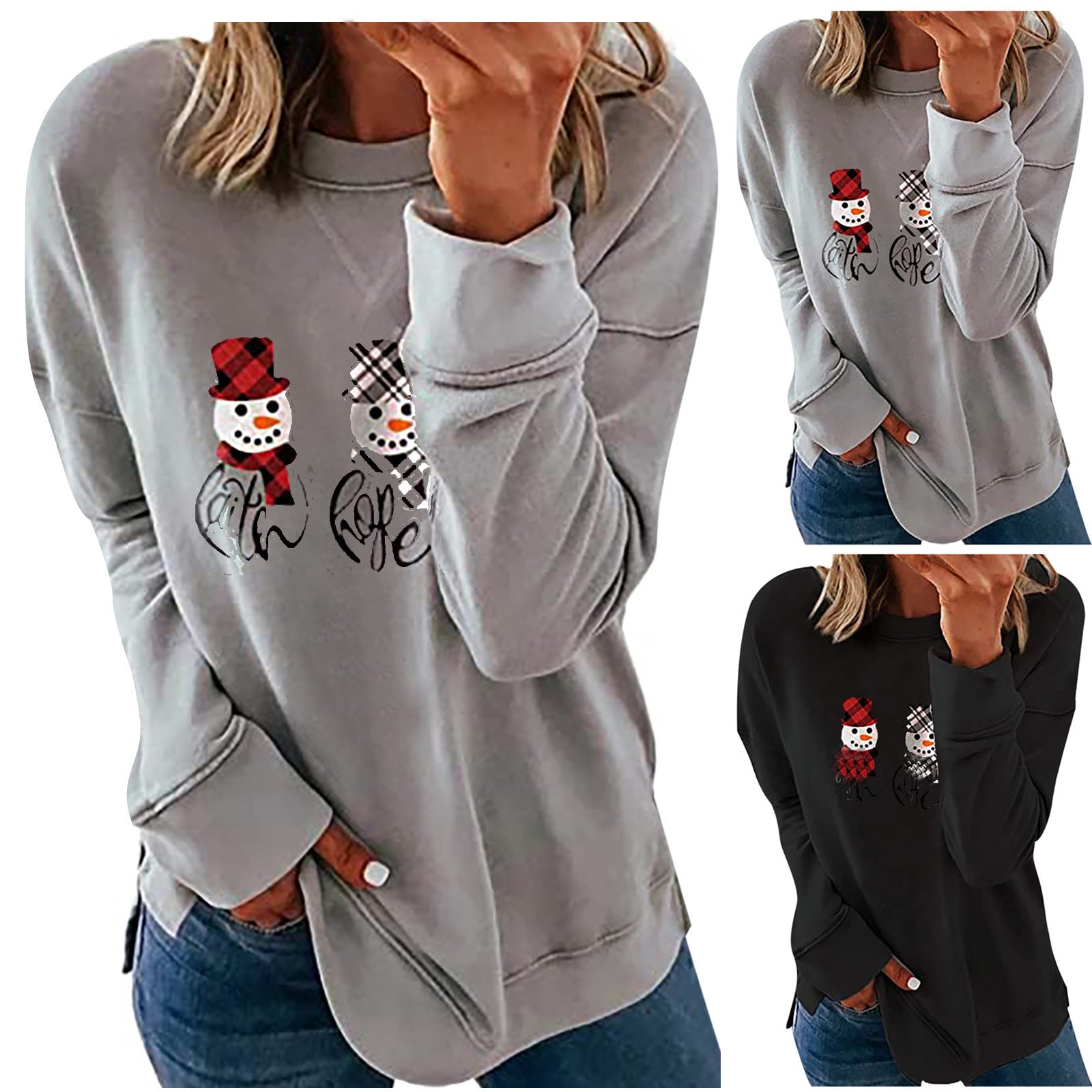 Women's Loose Christmas Digital Print T-Shirt