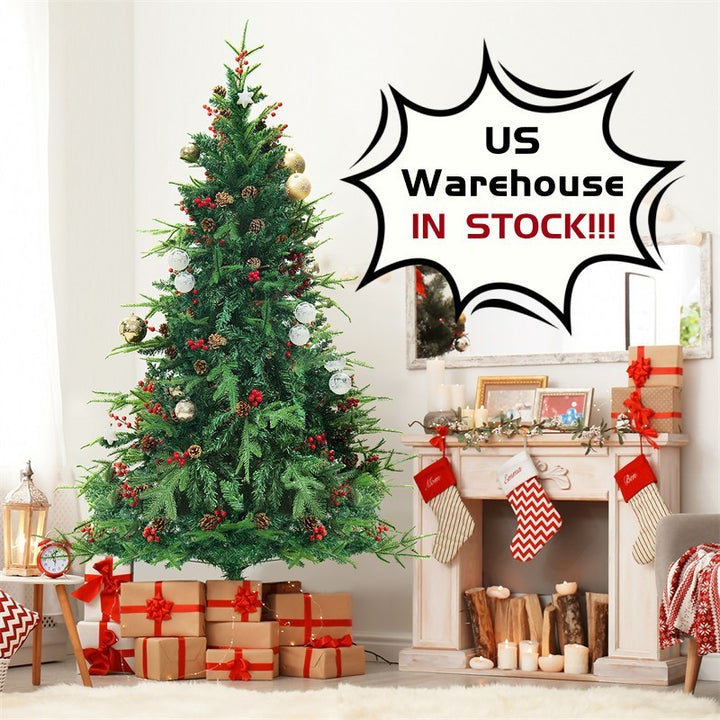 Full-Size Christmas Tree with Artificial Snow
