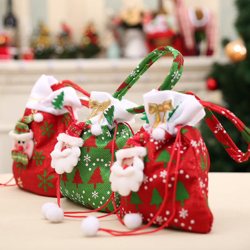 Christmas Santa Claus Strings Drawstring Xmas Gift Bags