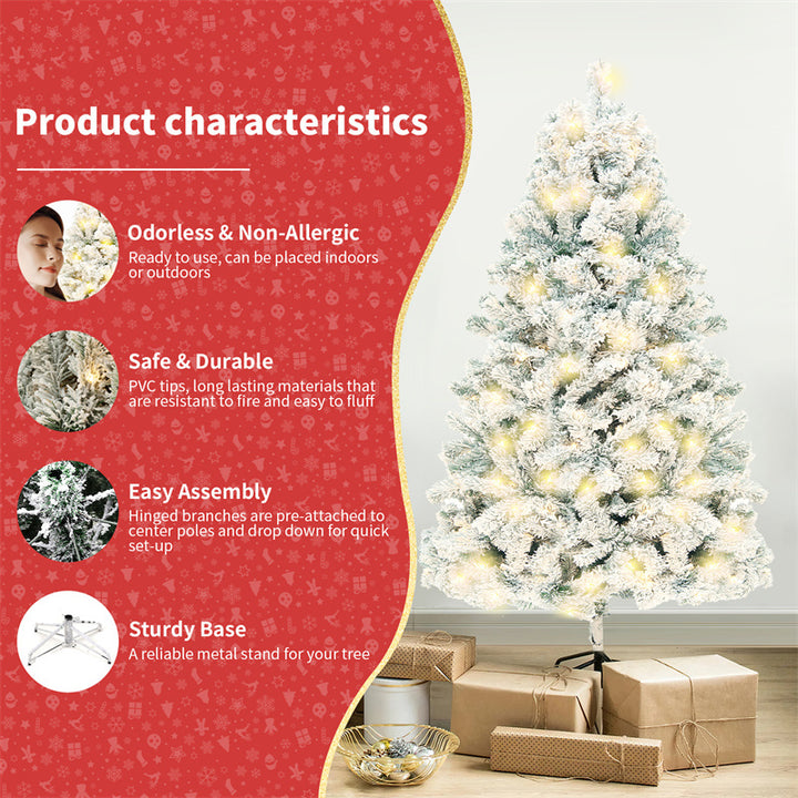 Full-Size Christmas Tree with Artificial Snow
