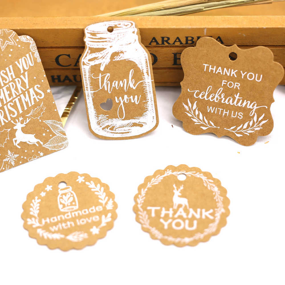 Kraft Paper Christmas Gift Tags Set of 50