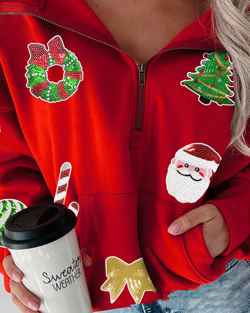 Women's Christmas Long-Sleeve Sweater Dress