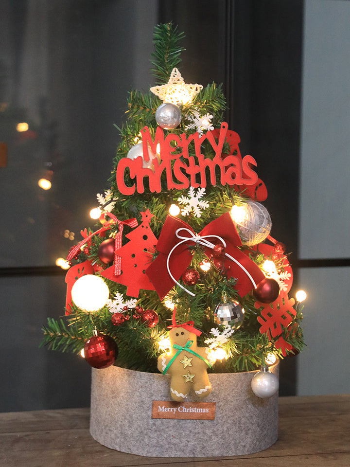 60cm Pre-Decorated Mini Christmas Tree with Lights