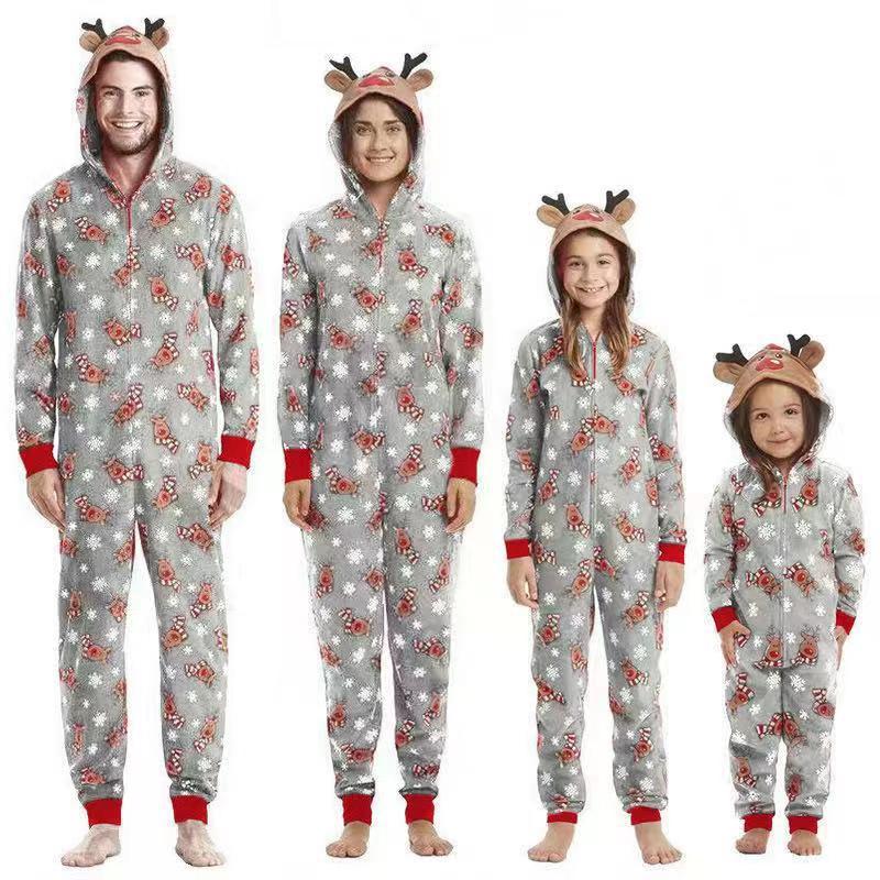 Family Christmas Hooded Romper