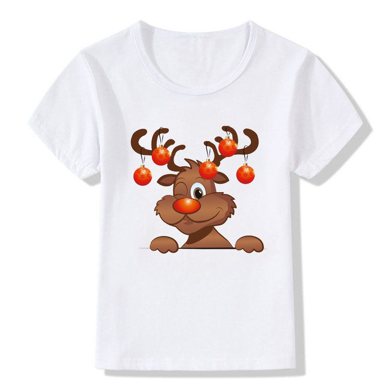 Kids' Cute Christmas Cartoon T-Shirt