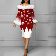 Christmas Fashion Long Sleeve Dress For Women