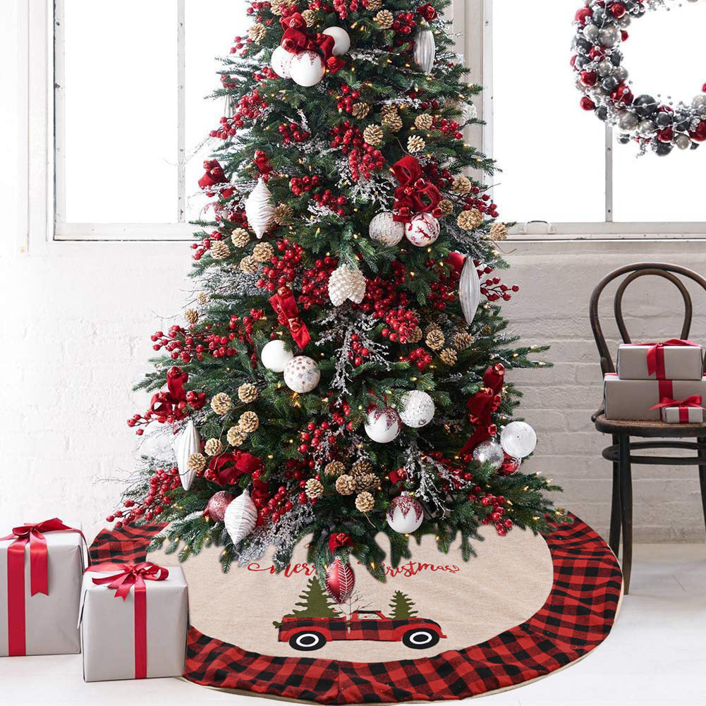 Natural Linen Christmas Tree Skirt 120cm