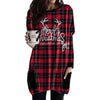 Christmas Check Print Oversized Long Sleeve T-Shirt