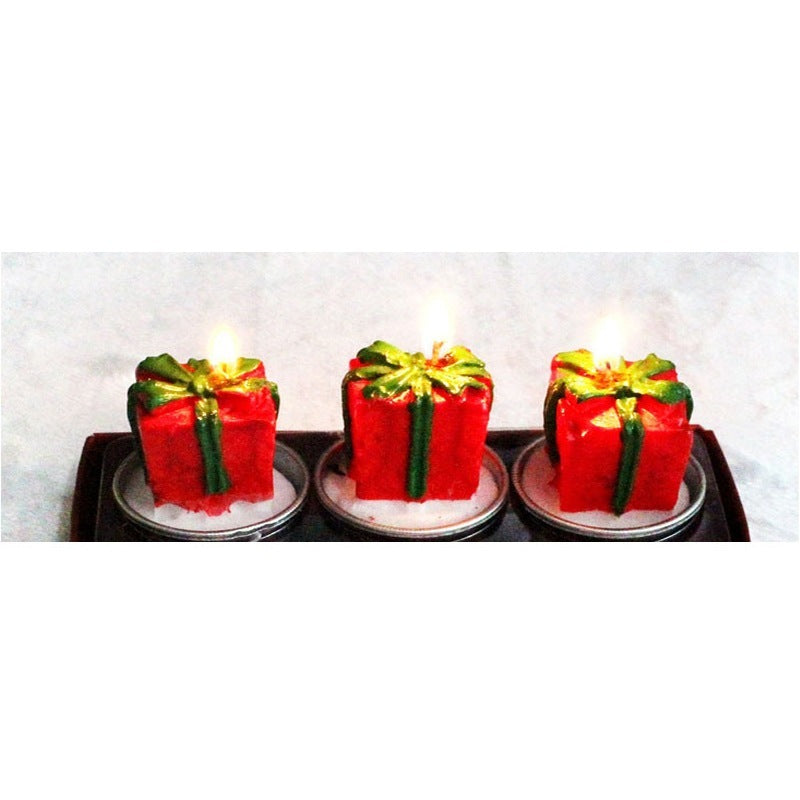 Laser-Cut Christmas Painted Candle Set of 3