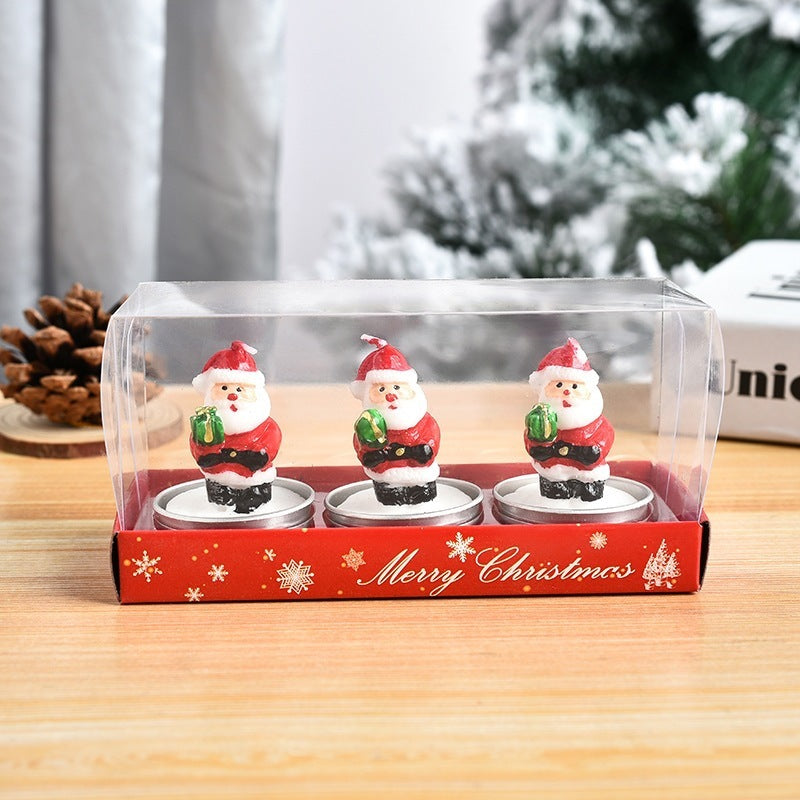 Laser-Cut Christmas Painted Candle Set of 3