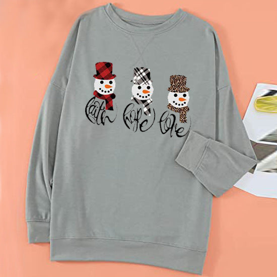 Women's Loose Christmas Digital Print T-Shirt