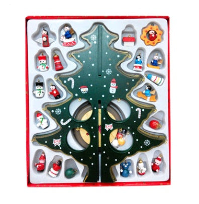 Hand-Painted Wooden Christmas Tree Decoration