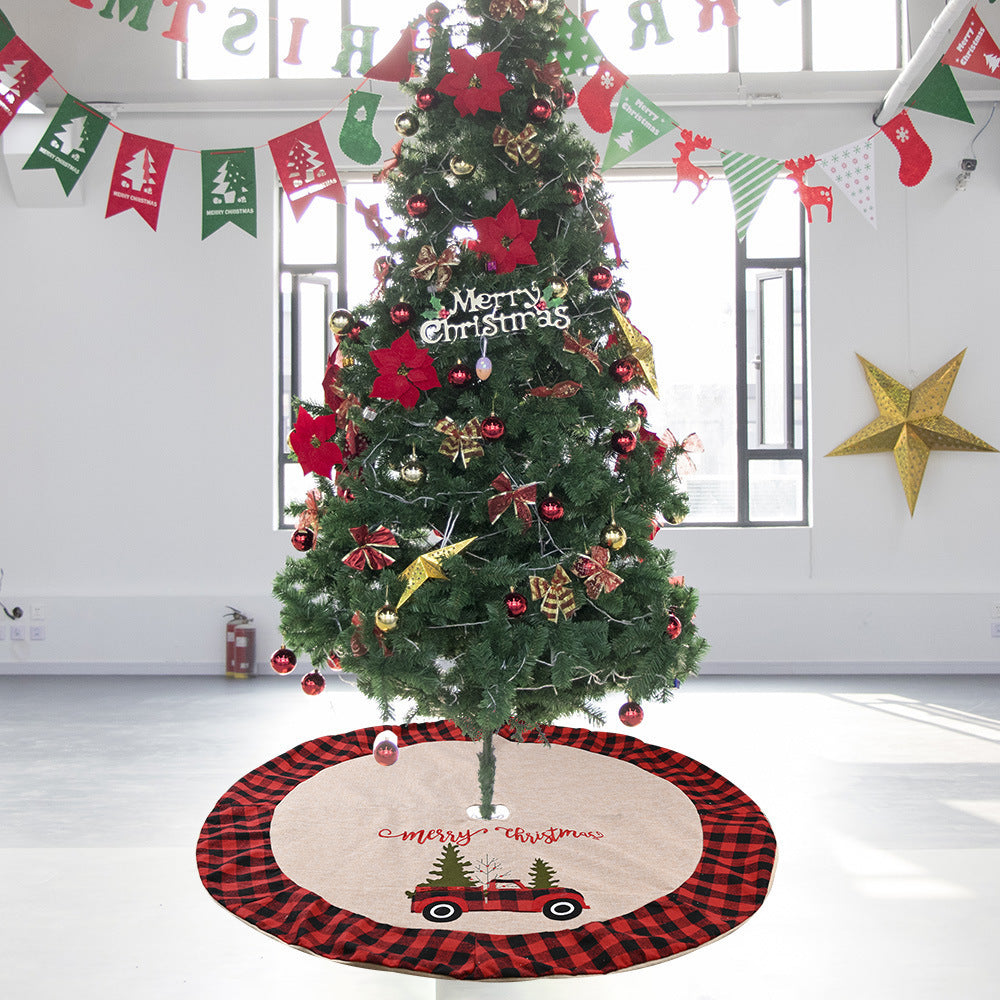 Natural Linen Christmas Tree Skirt 120cm