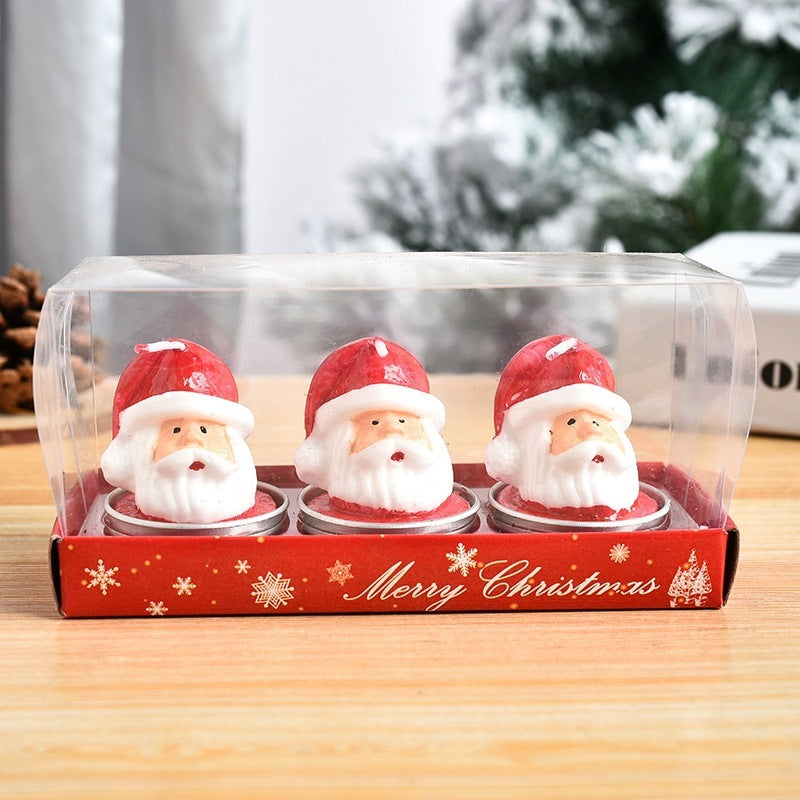 Laser-Cut Christmas Painted Candle Set of 3