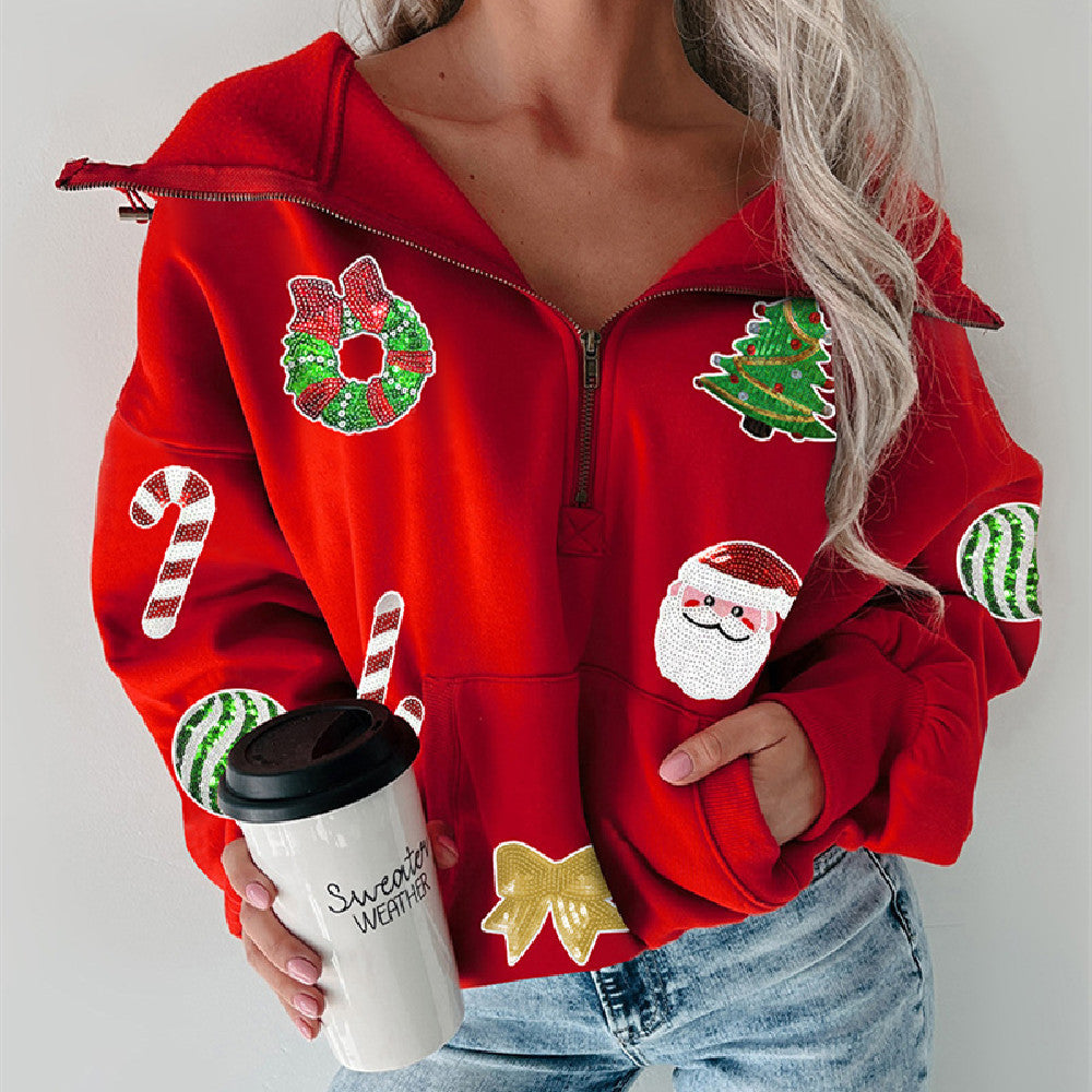 Women's Christmas Long-Sleeve Sweater Dress