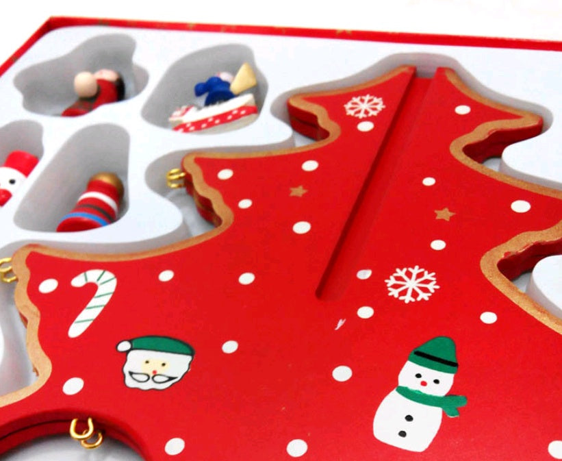 Hand-Painted Wooden Christmas Tree Decoration