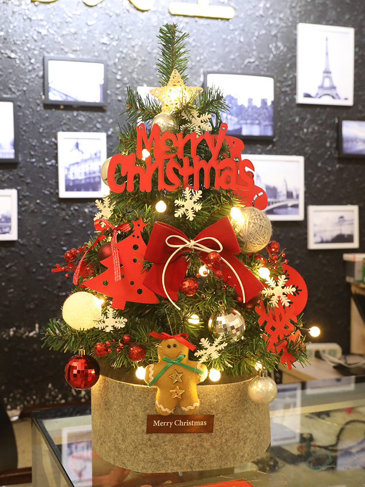 60cm Pre-Decorated Mini Christmas Tree with Lights