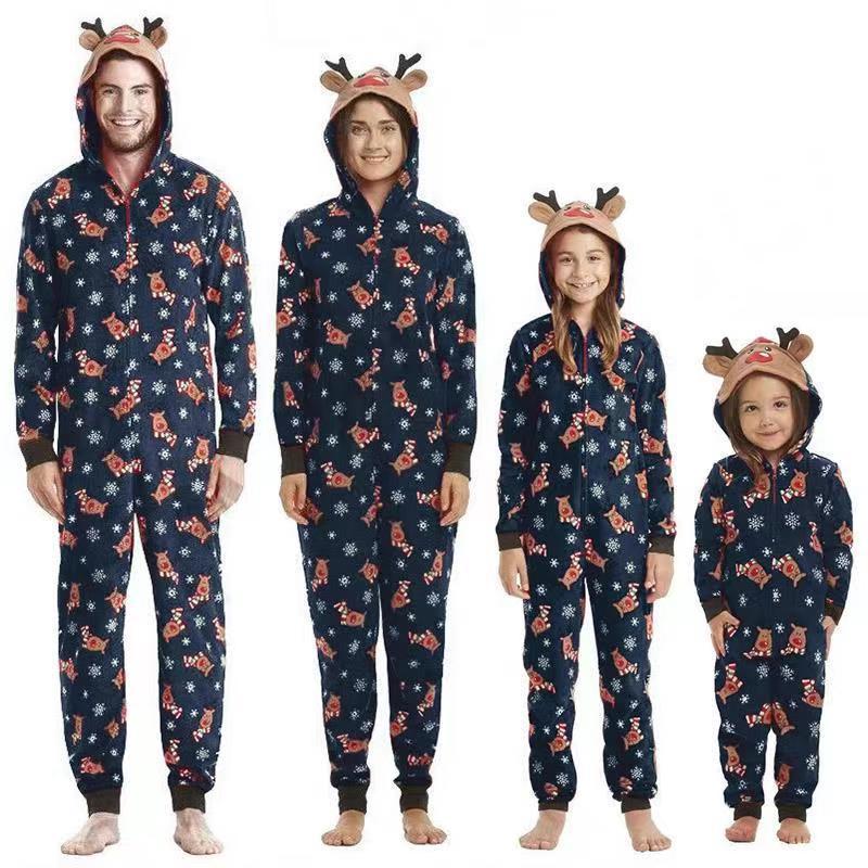 Family Christmas Hooded Romper
