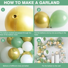 Sage Green Balloon Garland Arch Kit Wedding Birthday Party Decoration Kids Adult Wedding Balloons Baby Shower Decor Globos